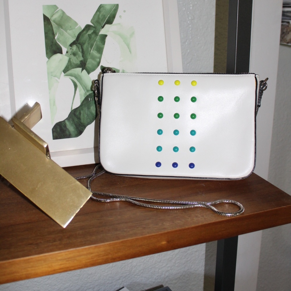Milly White Leather Crossbody Color Digital  🌈